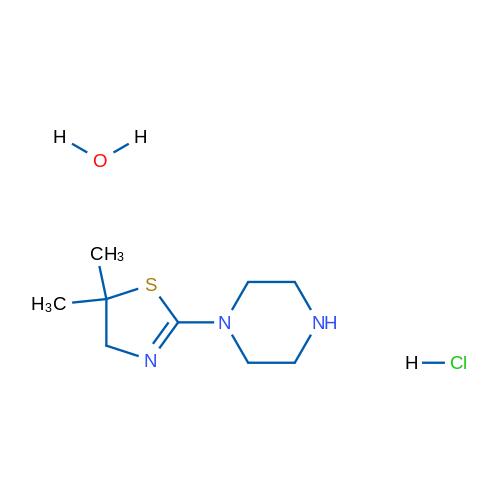 5,5-Dimethyl-2-(piperazin-1-yl)-4,5-dihydrothiazole hydrochloride hydrate 5g
