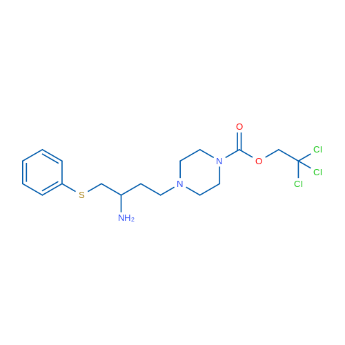 2,2,2-Trichloroethyl 4-(3-amino-4-(phenylthio)butyl)piperazine-1-carboxylate 1g