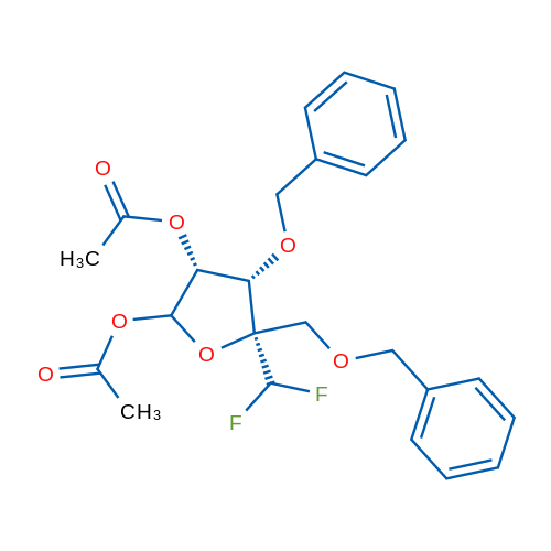 (3R,4S,5R)-4-(Benzyloxy)-5-((benzyloxy)methyl)-5-(difluoromethyl)tetrahydrofuran-2,3-diyl diacetate 250mg
