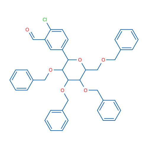 2-Chloro-5-(3,4,5-tribenzyloxy-6-benzyloxymethyl-tetrahydro-pyran-2-yl)benzaldehyde 1g