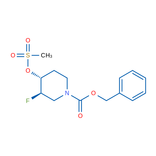 Benzyl Trans-3-fluoro-4-((methylsulfonyl)oxy)piperidine-1-carboxylate racemate 1g