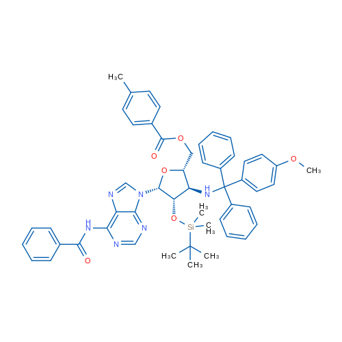 ((2S,3R,4R,5R)-5-(6-BENZAMIDO-9H-PURIN-9-YL)-4-((TERT-BUTYLDIMETHYLSILYL)OXY)-3-(((4-METHOXYPHENYL)DIPHENYLMETHYL)AMINO)TETRAHYDROFURAN-2-YL)METHYL 4-METHYLBENZOATE 1g