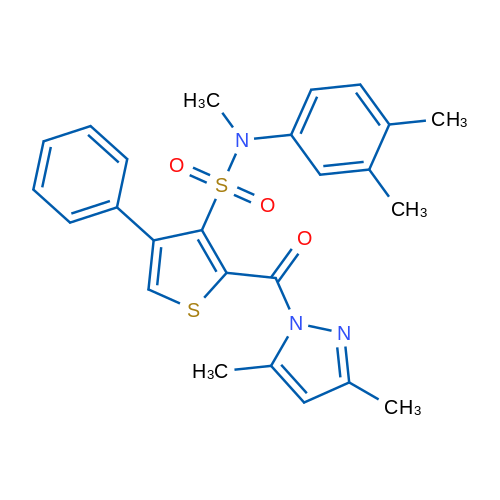 2-(3,5-Dimethyl-1H-pyrazole-1-carbonyl)-N-(3,4-dimethylphenyl)-N-methyl-4-phenylthiophene-3-sulfonamide 1g