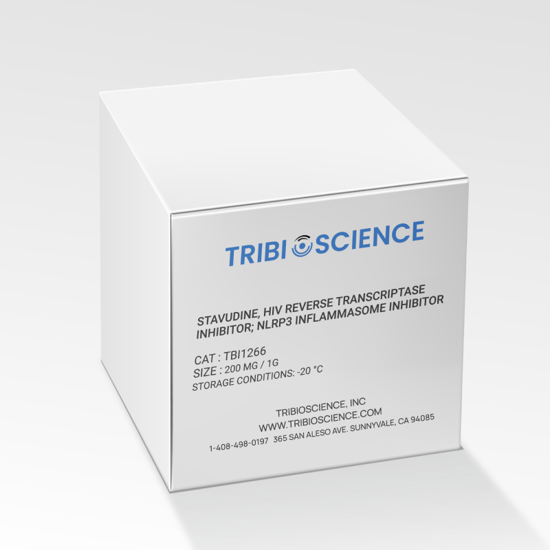 Stavudine, HIV reverse transcriptase inhibitor; NLRP3 inflammasome inhibitor