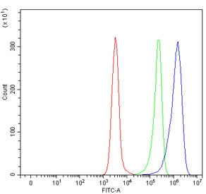 Flow cytometry testing of human Daudi cells with UDP-glucuronosyltransferase 1A10 antibody at 1ug/mi