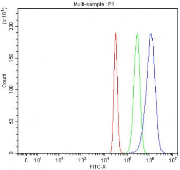Flow cytometry testing of fixed and permeabilized human HepG2 cells with Integrin alpha 6 antibody a