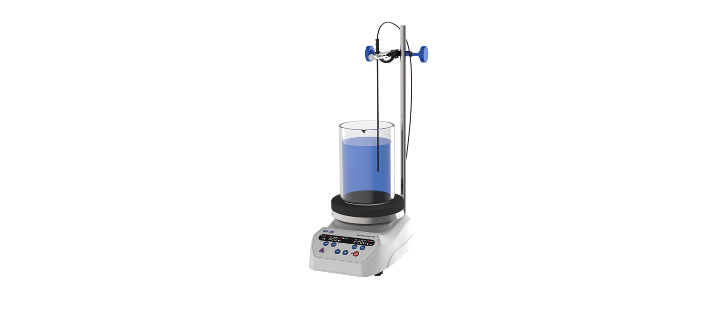 Oxford BenchMate 10 Liter Hotplate Stirrer, 320 deg., Speed range - 200-2200rpm (includes Probe & stand) - 3 Top plate Options