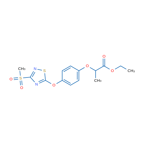 Ethyl 2-(4-((3-(methylsulfonyl)-1,2,4-thiadiazol-5-yl)oxy)phenoxy)propanoate 1g