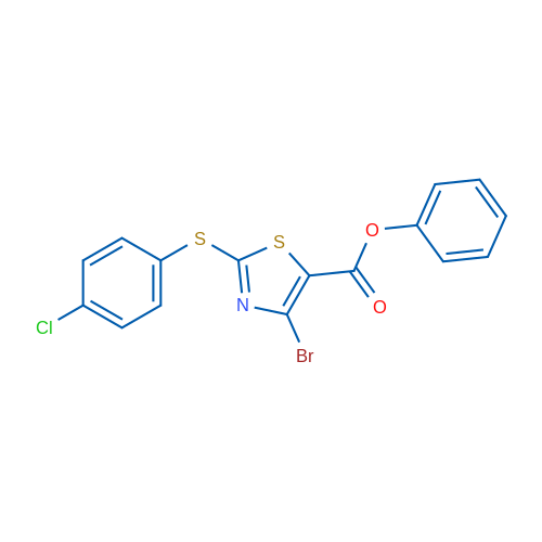 Phenyl 4-bromo-2-((4-chlorophenyl)thio)thiazole-5-carboxylate 1g
