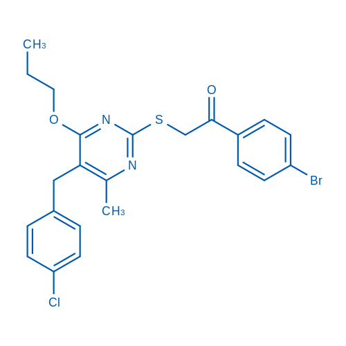 1-(4-Bromophenyl)-2-((5-(4-chlorobenzyl)-4-methyl-6-propoxypyrimidin-2-yl)thio)ethanone 1g