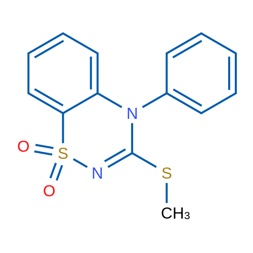 3-(Methylthio)-4-phenyl-4H-benzo[e][1,2,4]thiadiazine 1,1-dioxide 1g