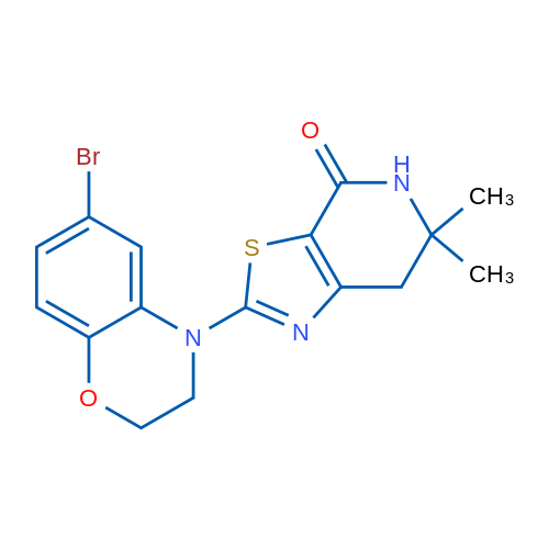 2-(6-Bromo-2H-benzo[b][1,4]oxazin-4(3H)-yl)-6,6-dimethyl-6,7-dihydrothiazolo[5,4-c]pyridin-4(5H)-one 1g