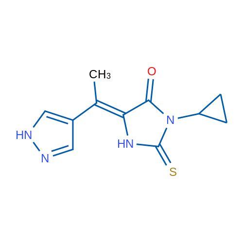 (Z)-5-(1-(1H-Pyrazol-4-yl)ethylidene)-3-cyclopropyl-2-thioxoimidazolidin-4-one 5g