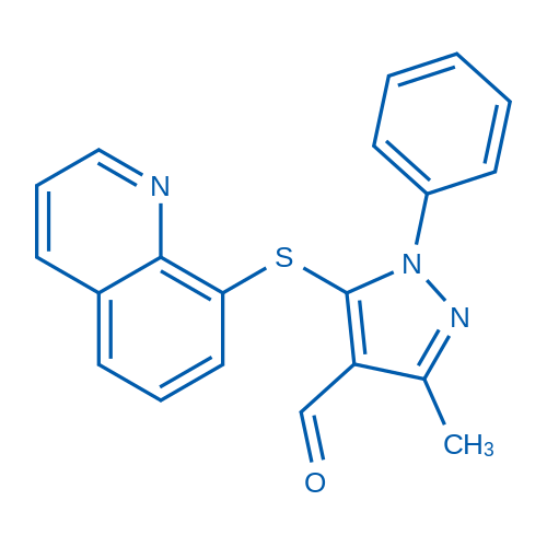 3-Methyl-1-phenyl-5-(quinolin-8-ylthio)-1H-pyrazole-4-carbaldehyde 50mg