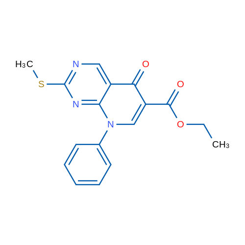 Ethyl 2-(methylthio)-5-oxo-8-phenyl-5,8-dihydropyrido[2,3-d]pyrimidine-6-carboxylate 1g
