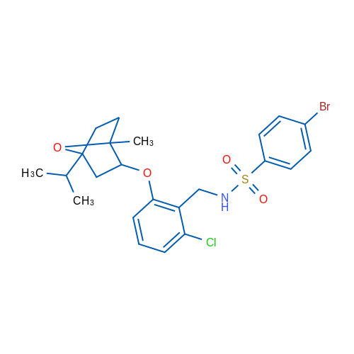4-Bromo-N-[(2-chloro-6-{[1-methyl-4-(propan-2-yl)-7-oxabicyclo[2.2.1]heptan-2-yl]oxy}phenyl)methyl]benzene-1-sulfonamide 1g