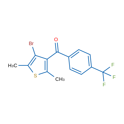 (4-Bromo-2,5-dimethylthiophen-3-yl)(4-(trifluoromethyl)phenyl)methanone 1g
