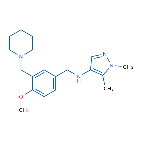 N-(4-Methoxy-3-(piperidin-1-ylmethyl)benzyl)-1,5-dimethyl-1H-pyrazol-4-amine 5g
