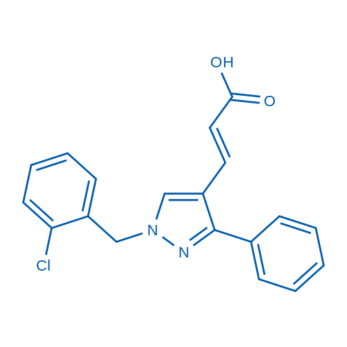 3-{1-[(2-chlorophenyl)methyl]-3-phenyl-1H-pyrazol-4-yl}prop-2-enoic acid 5g