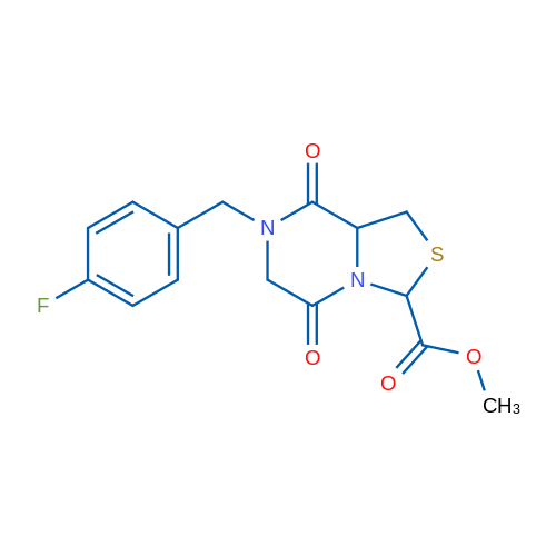 Methyl 7-[(4-fluorophenyl)methyl]-5,8-dioxo-hexahydro-1H-[1,3]thiazolo[3,4-a]pyrazine-3-carboxylate 1g