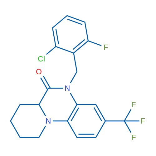 5-[(2-Chloro-6-fluorophenyl)methyl]-3-(trifluoromethyl)-5H,6H,6aH,7H,8H,9H,10H-pyrido[1,2-a]quinoxalin-6-one 1g