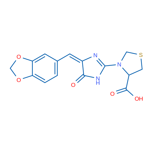 3-[(4E)-4-[(2H-1,3-Benzodioxol-5-yl)methylidene]-5-oxo-4,5-dihydro-1H-imidazol-2-yl]-1,3-thiazolidine-4-carboxylic acid 1g