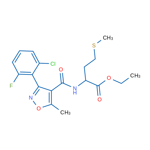 Ethyl 2-{[3-(2-chloro-6-fluorophenyl)-5-methyl-1,2-oxazol-4-yl]formamido}-4-(methylsulfanyl)butanoate 1g