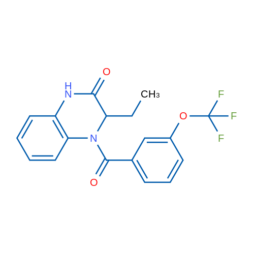 3-Ethyl-4-[3-(trifluoromethoxy)benzoyl]-1,2,3,4-tetrahydroquinoxalin-2-one 1g