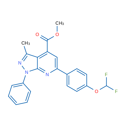 Methyl 6-(4-(difluoromethoxy)phenyl)-3-methyl-1-phenyl-1H-pyrazolo[3,4-b]pyridine-4-carboxylate 1g