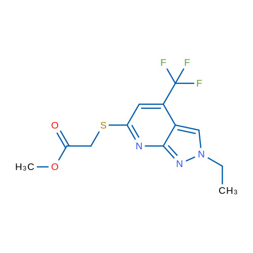 Methyl 2-((2-ethyl-4-(trifluoromethyl)-2H-pyrazolo[3,4-b]pyridin-6-yl)thio)acetate 1g