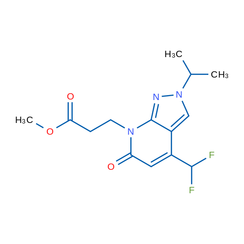Methyl 3-(4-(difluoromethyl)-2-isopropyl-6-oxo-2H-pyrazolo[3,4-b]pyridin-7(6H)-yl)propanoate 1g