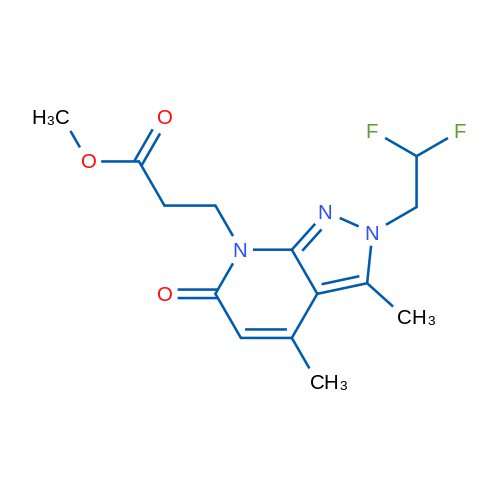 Methyl 3-(2-(2,2-difluoroethyl)-3,4-dimethyl-6-oxo-2H-pyrazolo[3,4-b]pyridin-7(6H)-yl)propanoate 5g