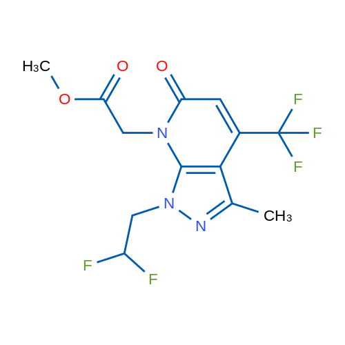 Methyl 2-(1-(2,2-difluoroethyl)-3-methyl-6-oxo-4-(trifluoromethyl)-1H-pyrazolo[3,4-b]pyridin-7(6H)-yl)acetate 1g
