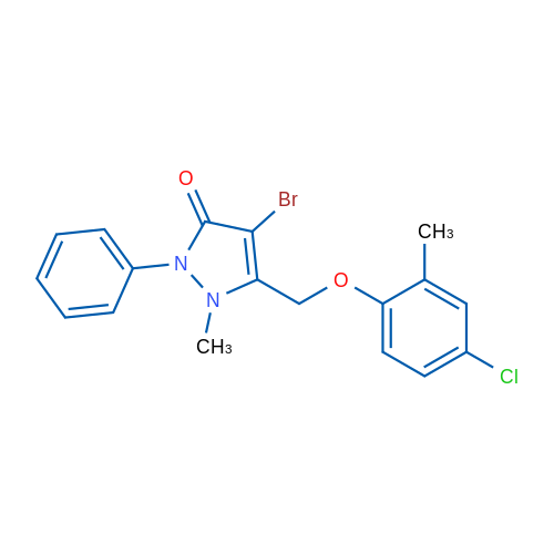 4-Bromo-5-[(4-chloro-2-methylphenoxy)methyl]-1-methyl-2-phenyl-2,3-dihydro-1H-pyrazol-3-one 1g