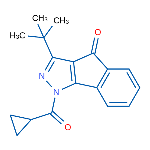 3-tert-Butyl-1-cyclopropanecarbonyl-1H,4H-indeno[1,2-c]pyrazol-4-one 1g