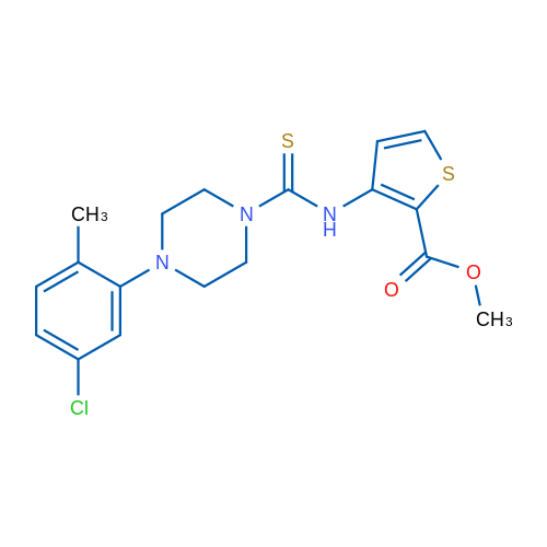 Methyl 3-{[4-(5-chloro-2-methylphenyl)piperazine-1-carbothioyl]amino}thiophene-2-carboxylate 1g