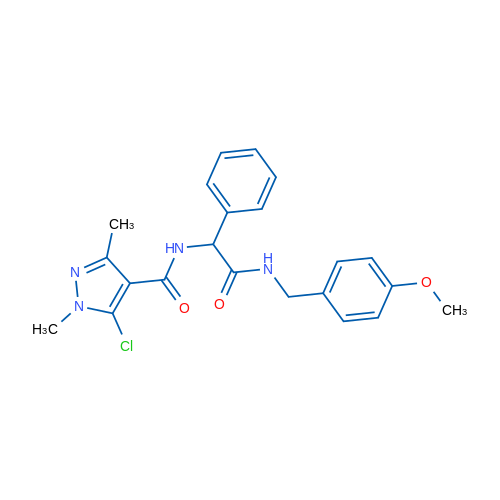 2-[(5-Chloro-1,3-dimethyl-1H-pyrazol-4-yl)formamido]-N-[(4-methoxyphenyl)methyl]-2-phenylacetamide 1g