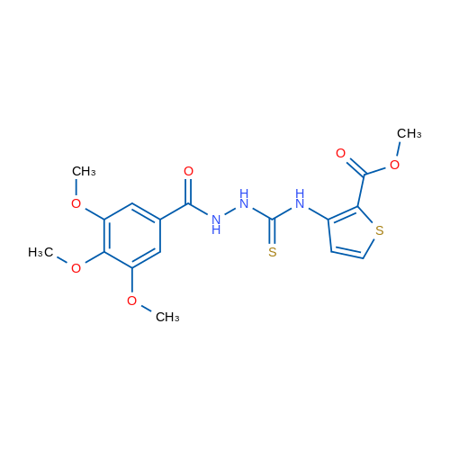 Methyl 3-({[(3,4,5-trimethoxyphenyl)formohydrazido]methanethioyl}amino)thiophene-2-carboxylate 1g