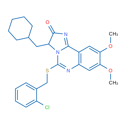 5-{[(2-chlorophenyl)methyl]sulfanyl}-3-(cyclohexylmethyl)-8,9-dimethoxy-2H,3H-imidazo[1,2-c]quinazolin-2-one 1g