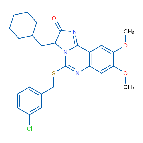 5-{[(3-chlorophenyl)methyl]sulfanyl}-3-(cyclohexylmethyl)-8,9-dimethoxy-2H,3H-imidazo[1,2-c]quinazolin-2-one 1g