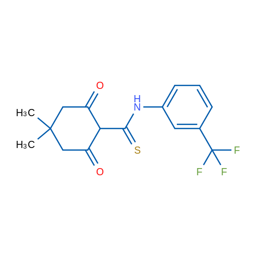 4,4-Dimethyl-2,6-dioxo-N-[3-(trifluoromethyl)phenyl]cyclohexane-1-carbothioamide 1g