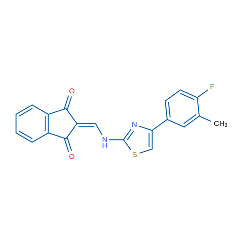2-({[4-(4-fluoro-3-methylphenyl)-1,3-thiazol-2-yl]amino}methylidene)-2,3-dihydro-1H-indene-1,3-dione 1g