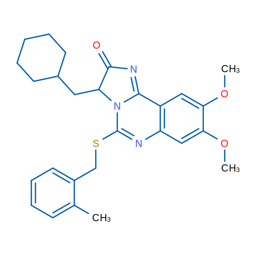 3-(Cyclohexylmethyl)-8,9-dimethoxy-5-{[(2-methylphenyl)methyl]sulfanyl}-2H,3H-imidazo[1,2-c]quinazolin-2-one 1g