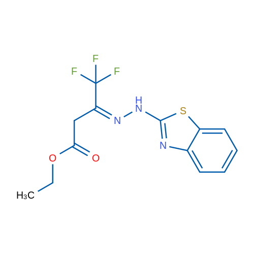 Ethyl (3Z)-3-[2-(1,3-benzothiazol-2-yl)hydrazin-1-ylidene]-4,4,4-trifluorobutanoate 1g
