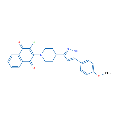 2-Chloro-3-{4-[5-(4-methoxyphenyl)-1H-pyrazol-3-yl]piperidin-1-yl}-1,4-dihydronaphthalene-1,4-dione 1g
