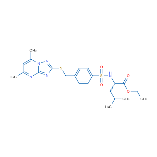 Ethyl (2S)-2-{4-[({5,7-dimethyl-[1,2,4]triazolo[1,5-a]pyrimidin-2-yl}sulfanyl)methyl]benzenesulfonamido}-4-methylpentanoate 1g