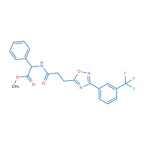 Methyl 2-phenyl-2-(3-{3-[3-(trifluoromethyl)phenyl]-1,2,4-oxadiazol-5-yl}propanamido)acetate 1g