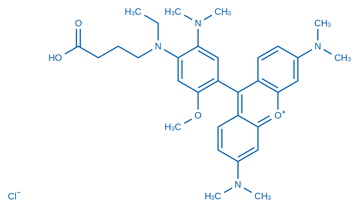9-(4-((3-Carboxypropyl)(ethyl)amino)-5-(dimethylamino)-2-methoxyphenyl)-3,6-bis(dimethylamino)xanthylium chloride 100mg