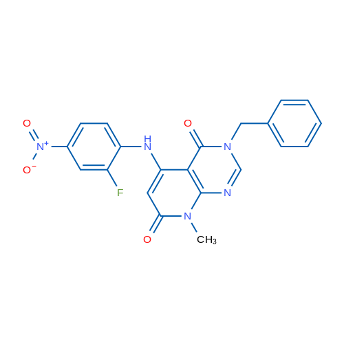 3-Benzyl-5-((2-fluoro-4-nitrophenyl)amino)-8-methylpyrido[2,3-d]pyrimidine-4,7(3H,8H)-dione 1g