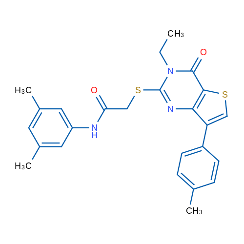 N-(3,5-Dimethylphenyl)-2-{[3-ethyl-7-(4-methylphenyl)-4-oxo-3H,4H-thieno[3,2-d]pyrimidin-2-yl]sulfanyl}acetamide 1g
